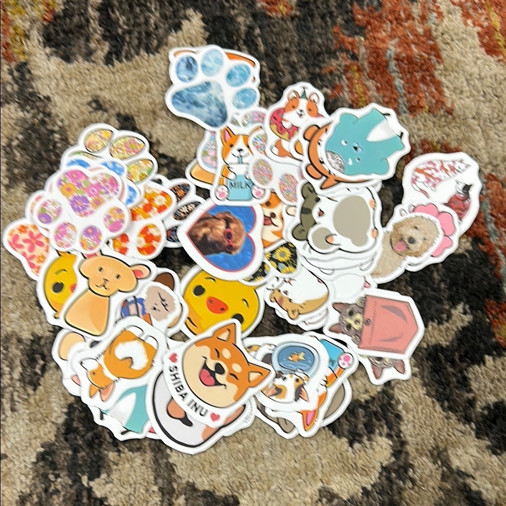50 Stickers with Pets & Paws Prints Collection of 50 stickers Animal Stickers